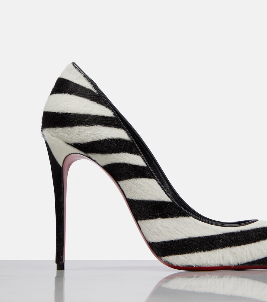 Christian Louboutin Kate 100 Zebra-print Calf Hair Pumps In Multicoloured