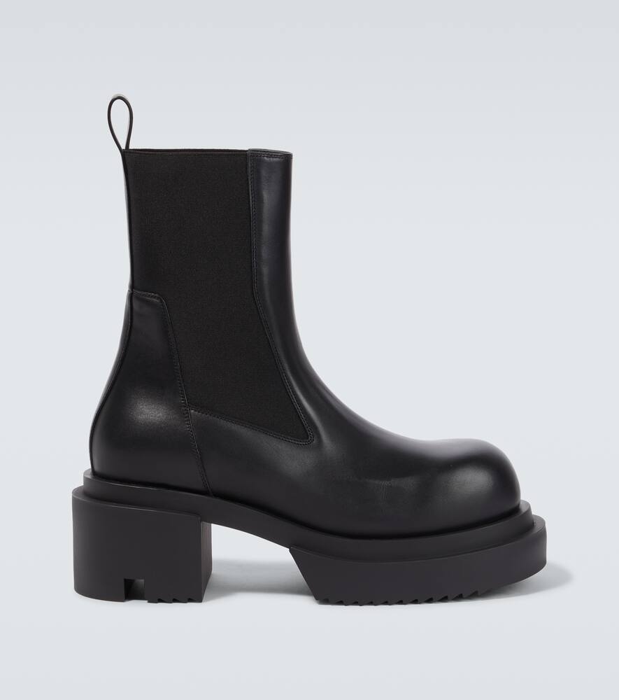 Rick Owens Chunky Sole Ankle Boots With Elastic Panels In Black