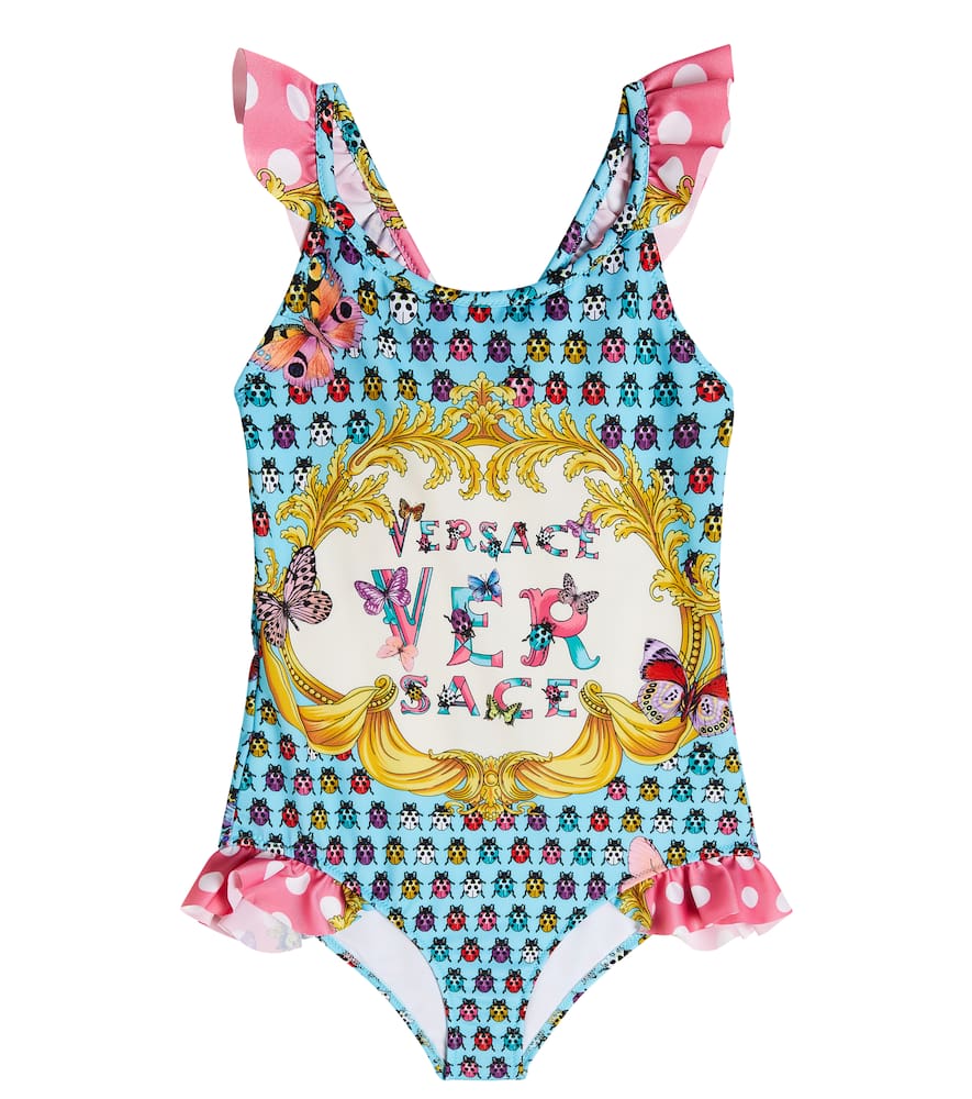 Versace Kids Logo printed swimsuit