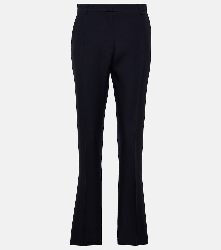 Valentino High-Rise Silk Pants Blue Uk Size 14 Adult Women's