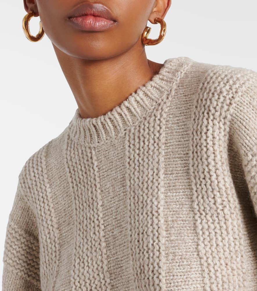 Shop Loro Piana Mashu Striped Cashmere Sweater In Beige