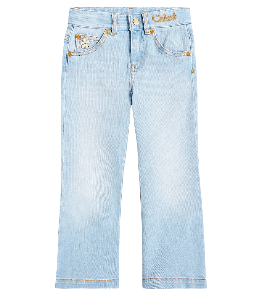 Chloé Kids Logo wide-leg jeans