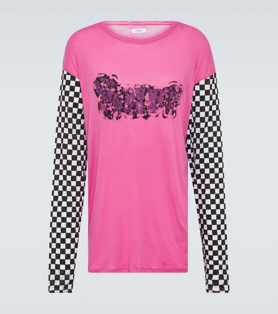 Erl Oversized Printed Flocked Cotton-jersey T-shirt In Multicoloured