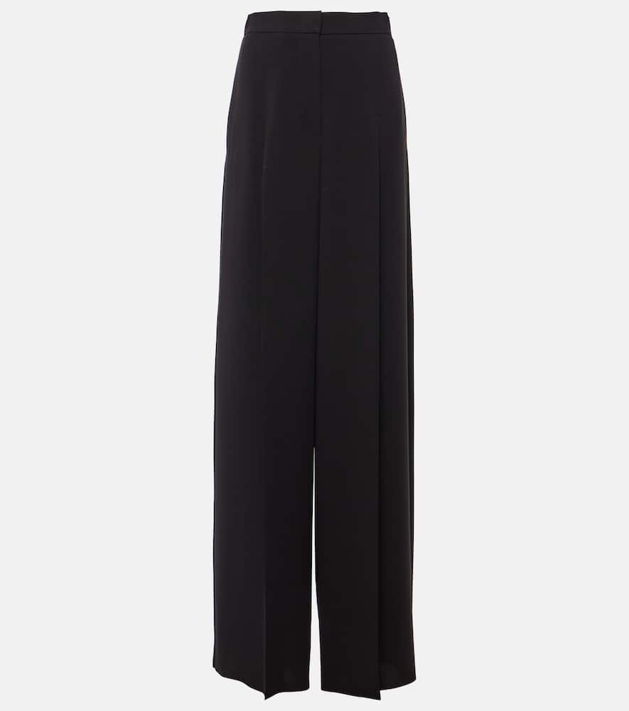 Max Mara Pleated Cady Wide-leg Pants In Black