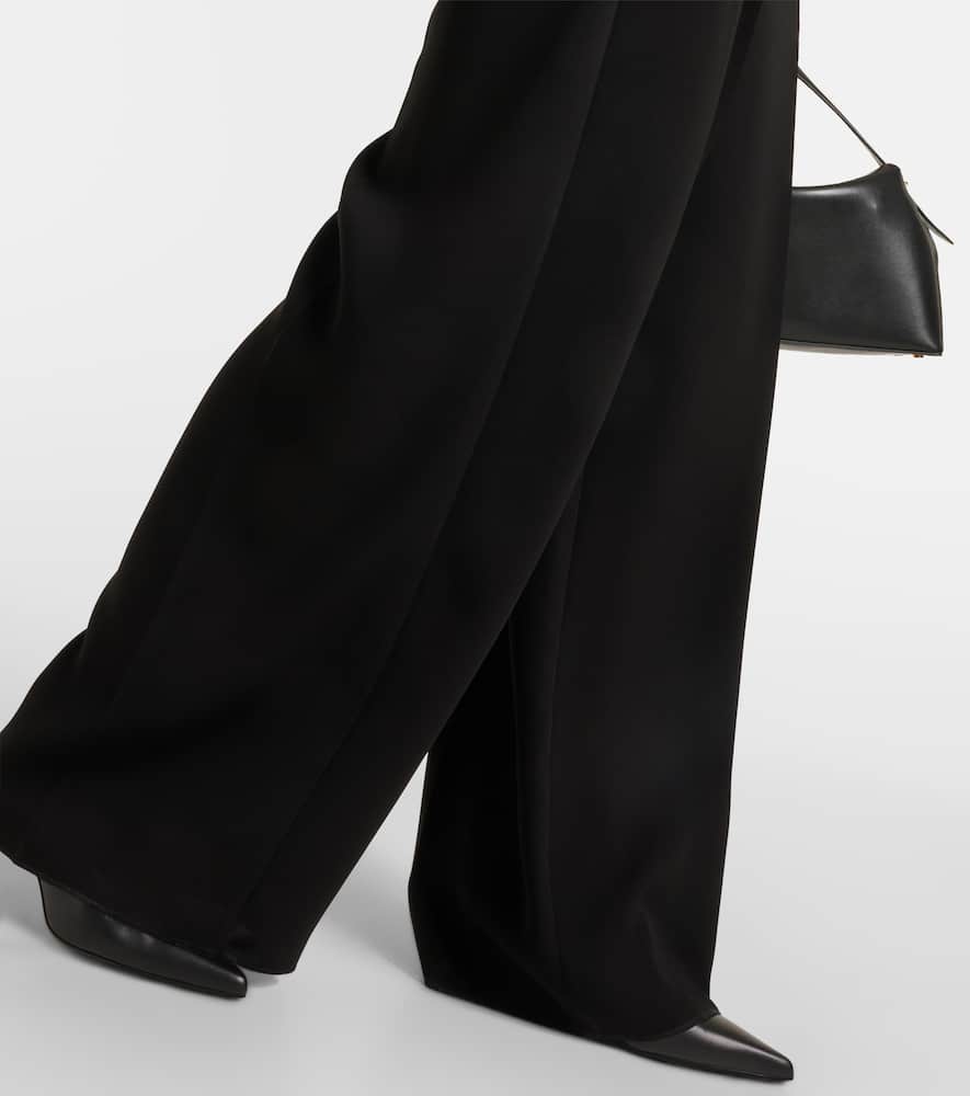 Max Mara Pleated Cady Wide-leg Pants In Black