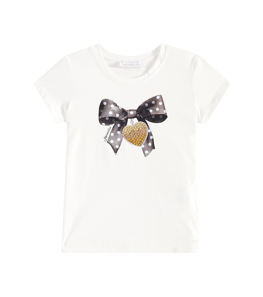 Monnalisa Cotton-blend Jersey T-shirt In White