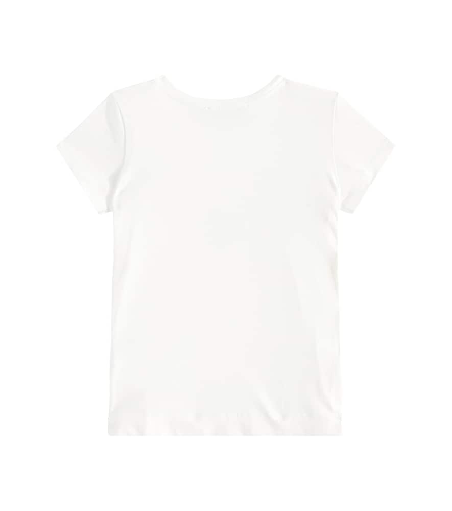 Monnalisa Cotton-blend Jersey T-shirt In White