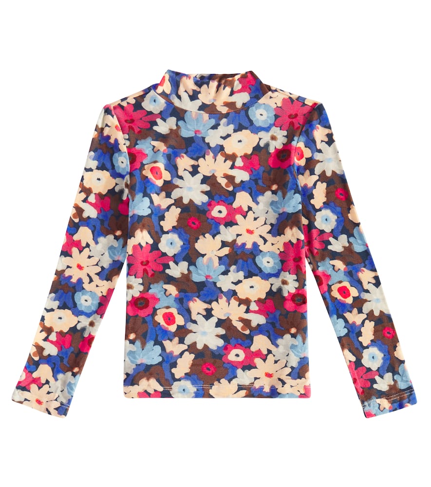 Scotch & Soda Floral Printed Jersey Top In Multicoloured