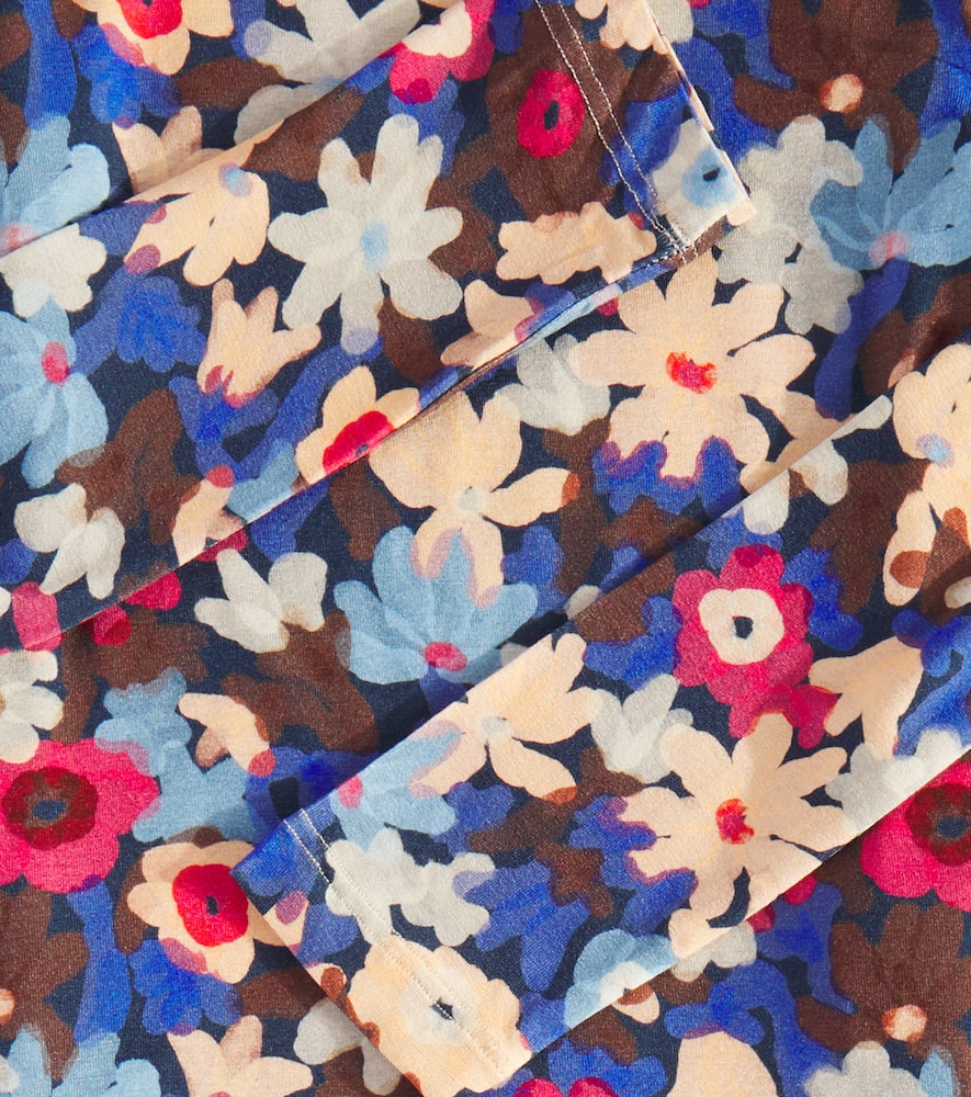 Scotch & Soda Floral Printed Jersey Top In Multicoloured