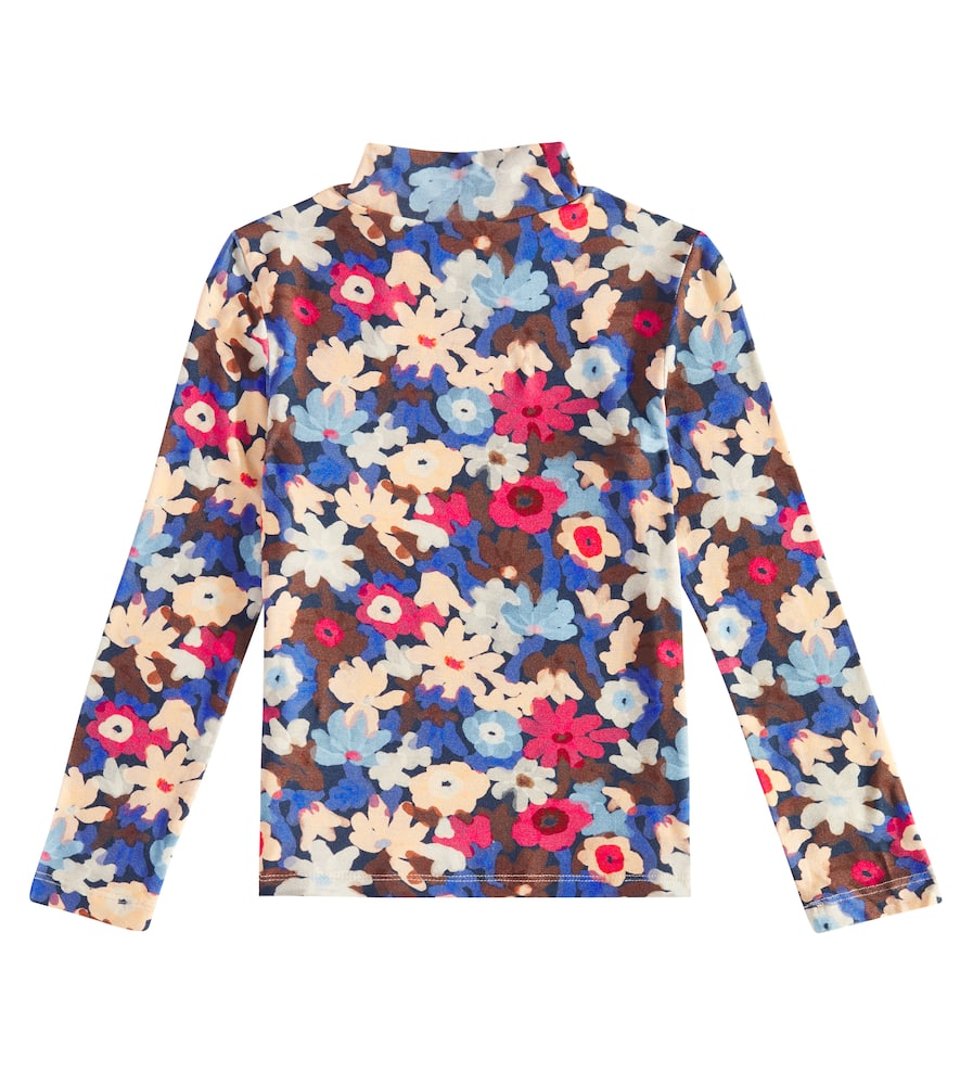Scotch & Soda Floral Printed Jersey Top In Multicoloured