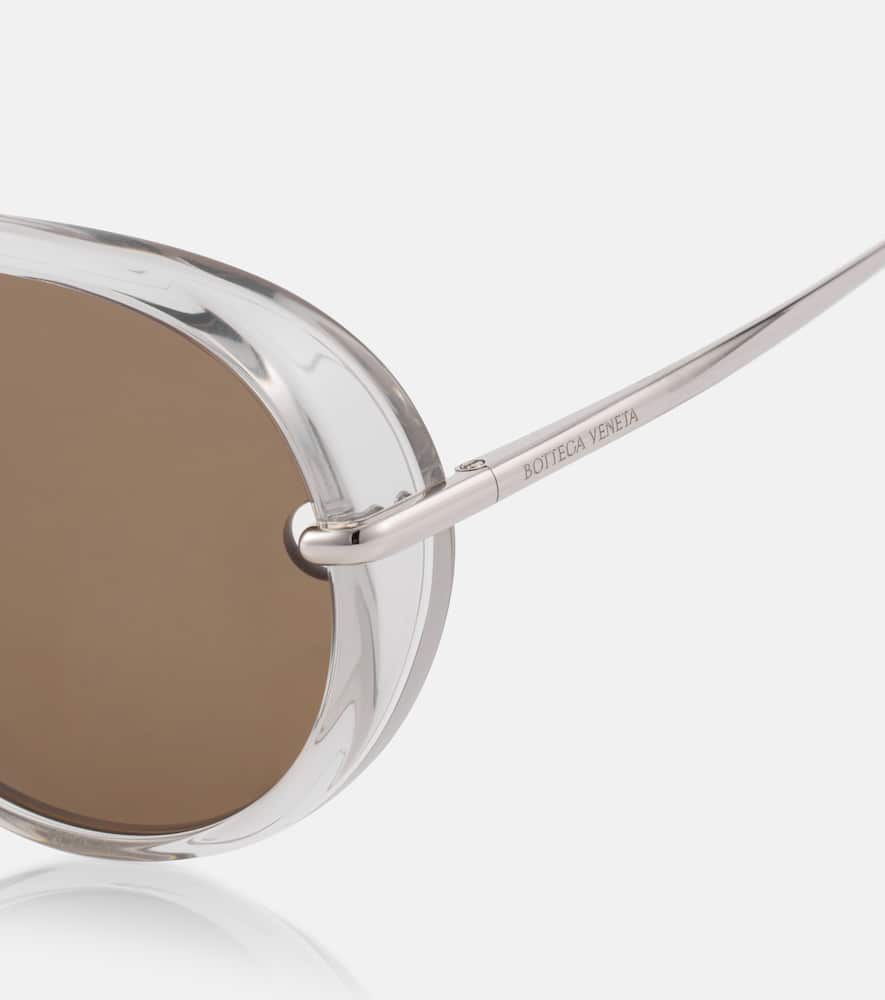 Bottega Veneta Gray Drop Aviator Sunglasses In Grey