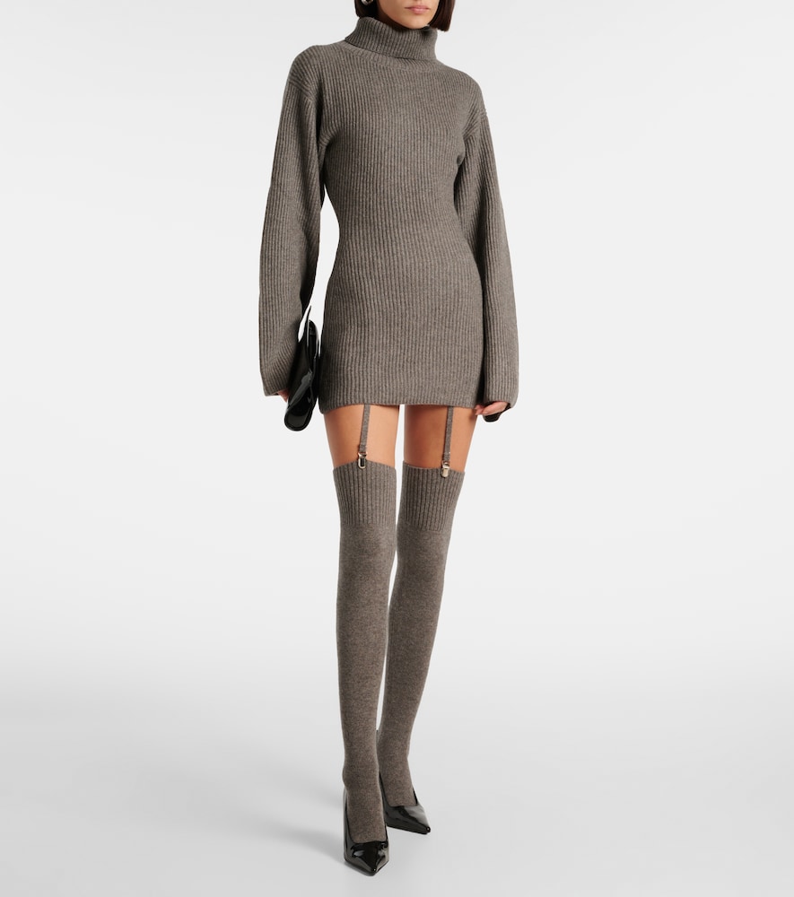  Aya Muse Aya Muse Cursa Turtleneck Cashmere Minidress With Socks 