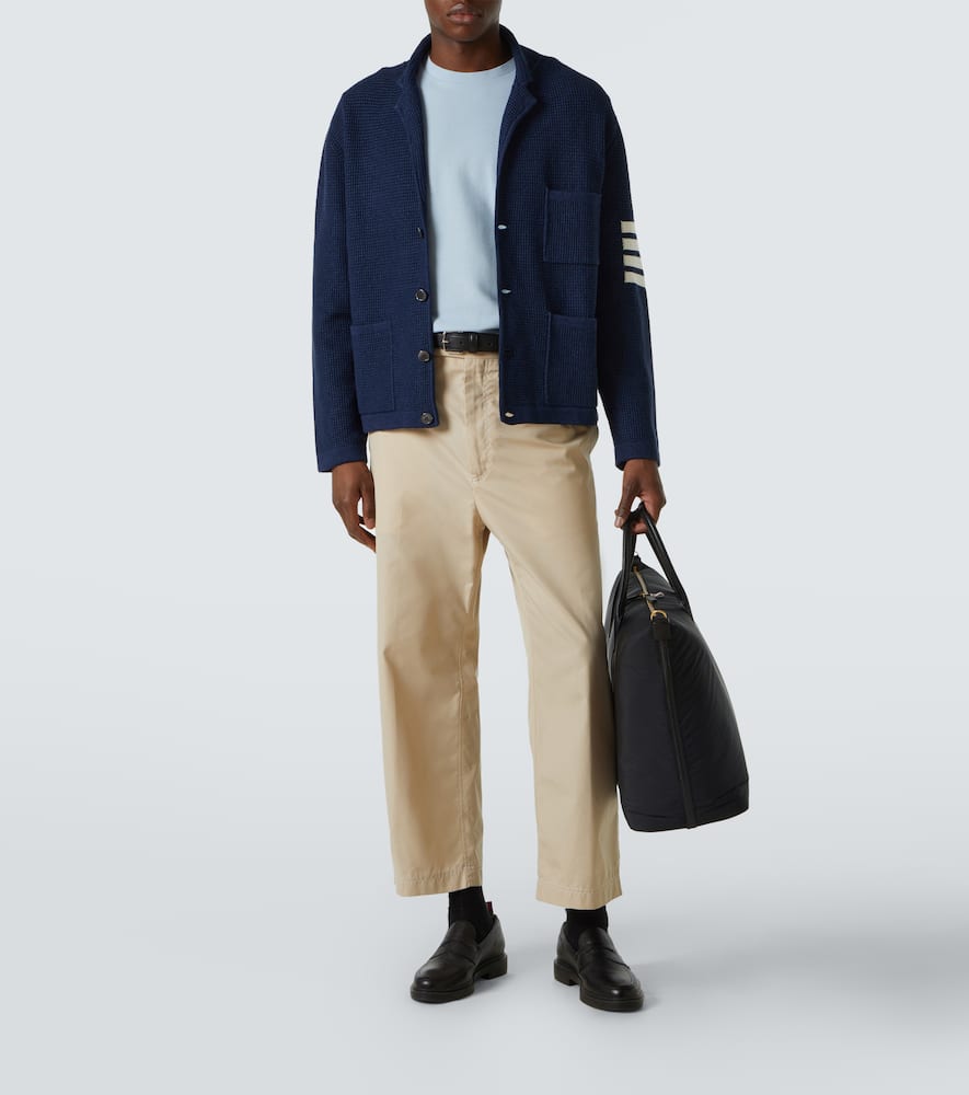 Thom Browne 4-bar Cotton Piqué Polo Shirt In Light Bue