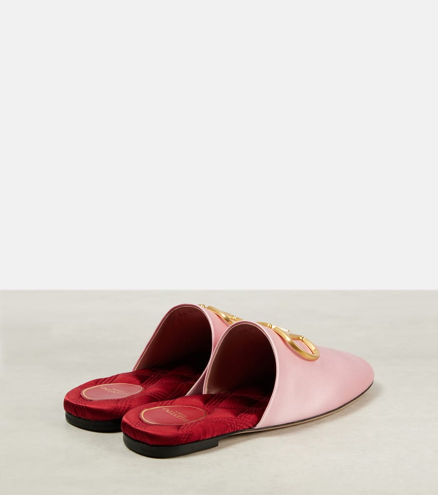 Valentino Vlogo Signature Satin Mule In Pink
