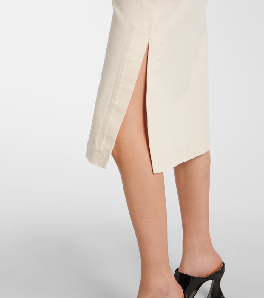 Bottega Veneta Denim Midi Skirt In Pale Meringue