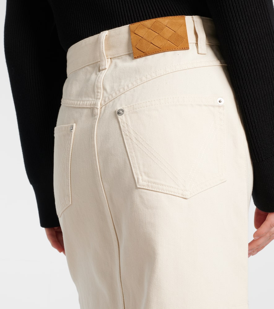 Bottega Veneta Denim Midi Skirt In Pale Meringue