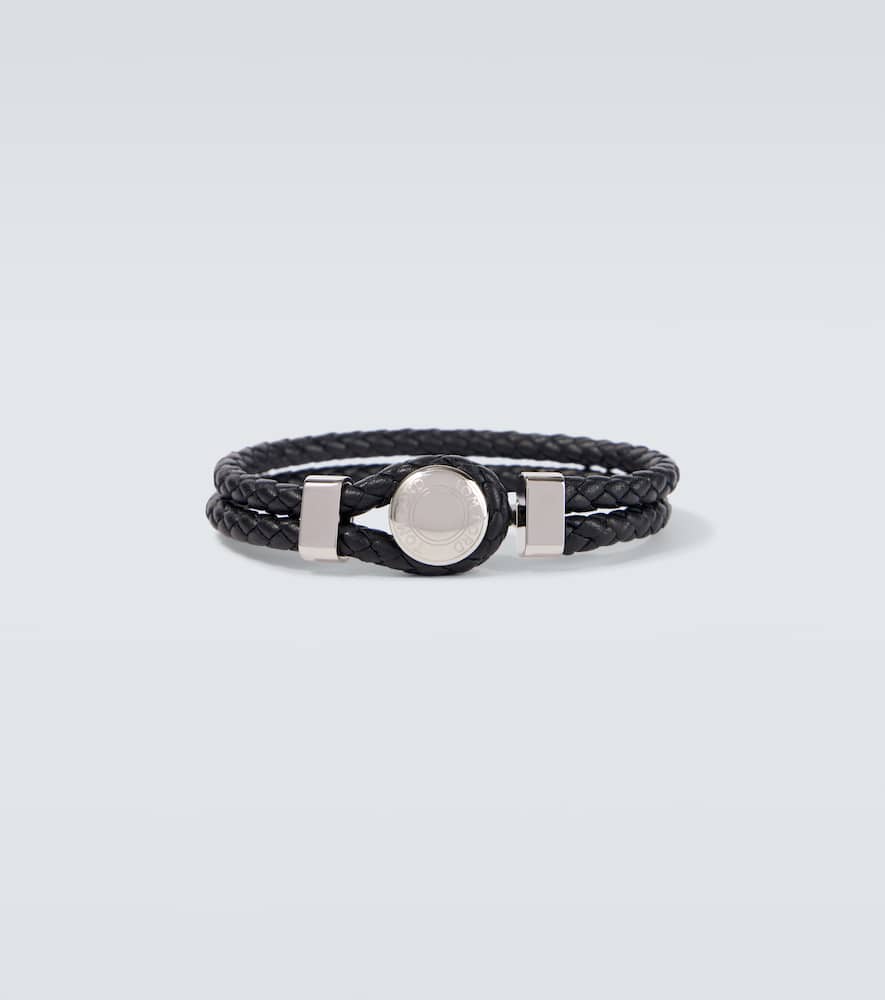 Logo braided leather bracelet