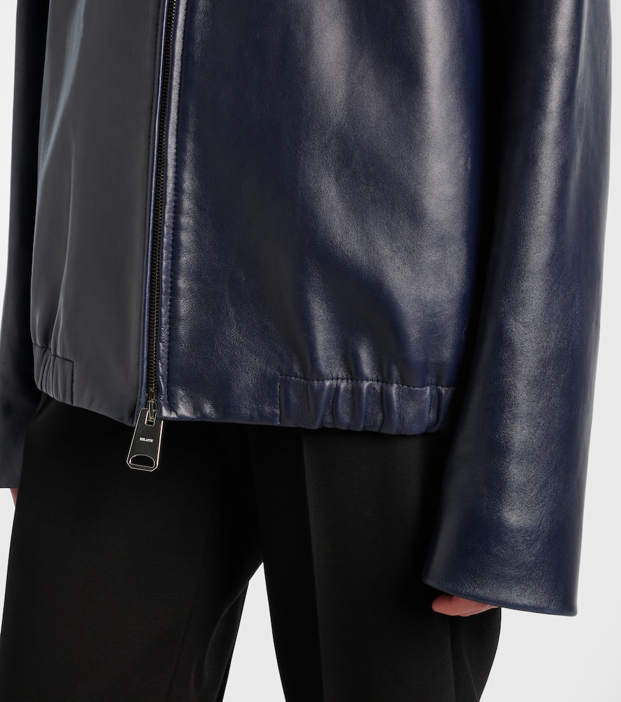 Khaite Womens Dark Navy Jackson Leather Jacket In Blue
