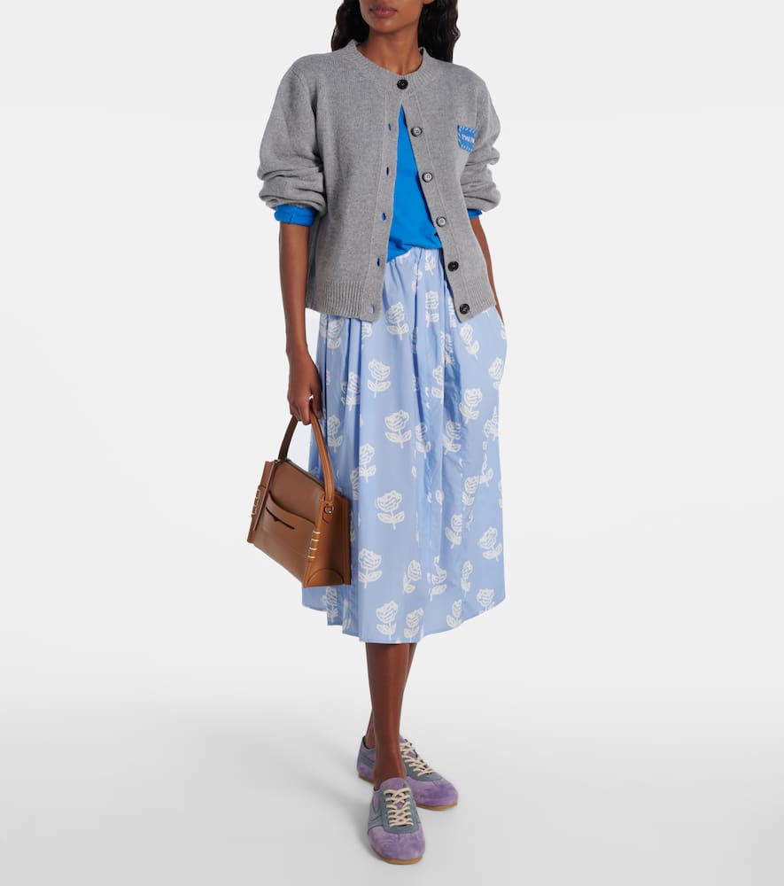 Marni Cashmere Cardigan With Patch In Gray