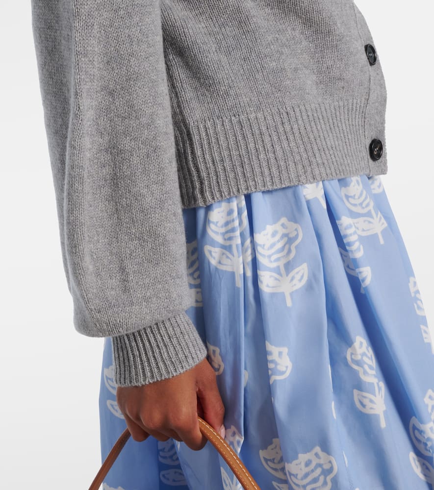 Marni Cashmere Cardigan With Patch In Gray