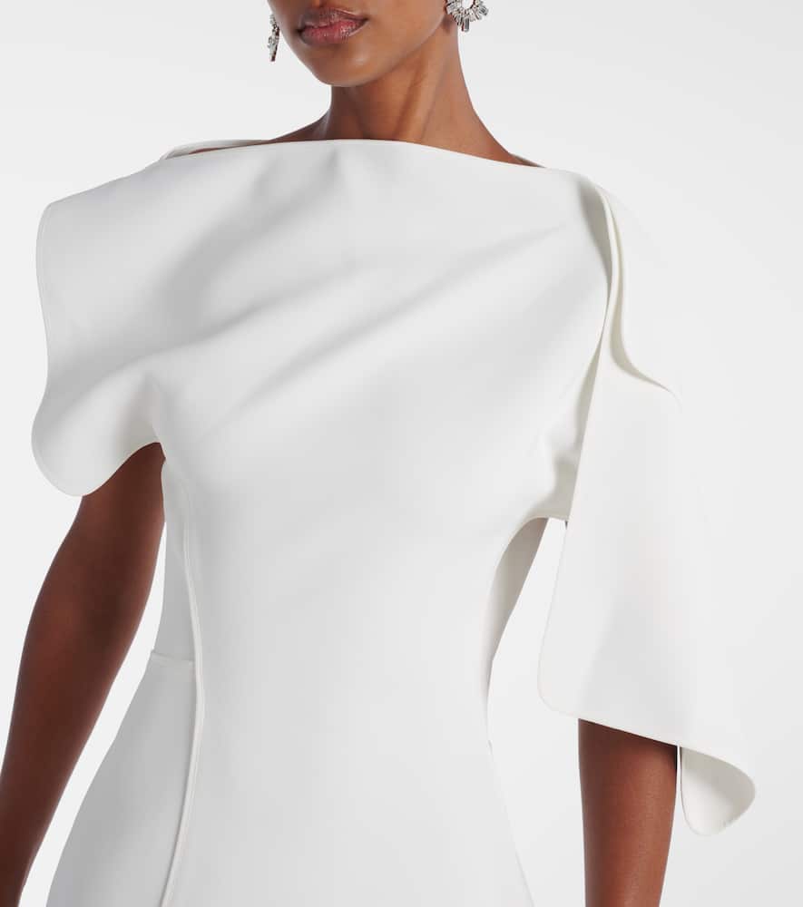 Maticevski Diadem Off-the-shoulder Asymmetric Draped Crepe Dress In White
