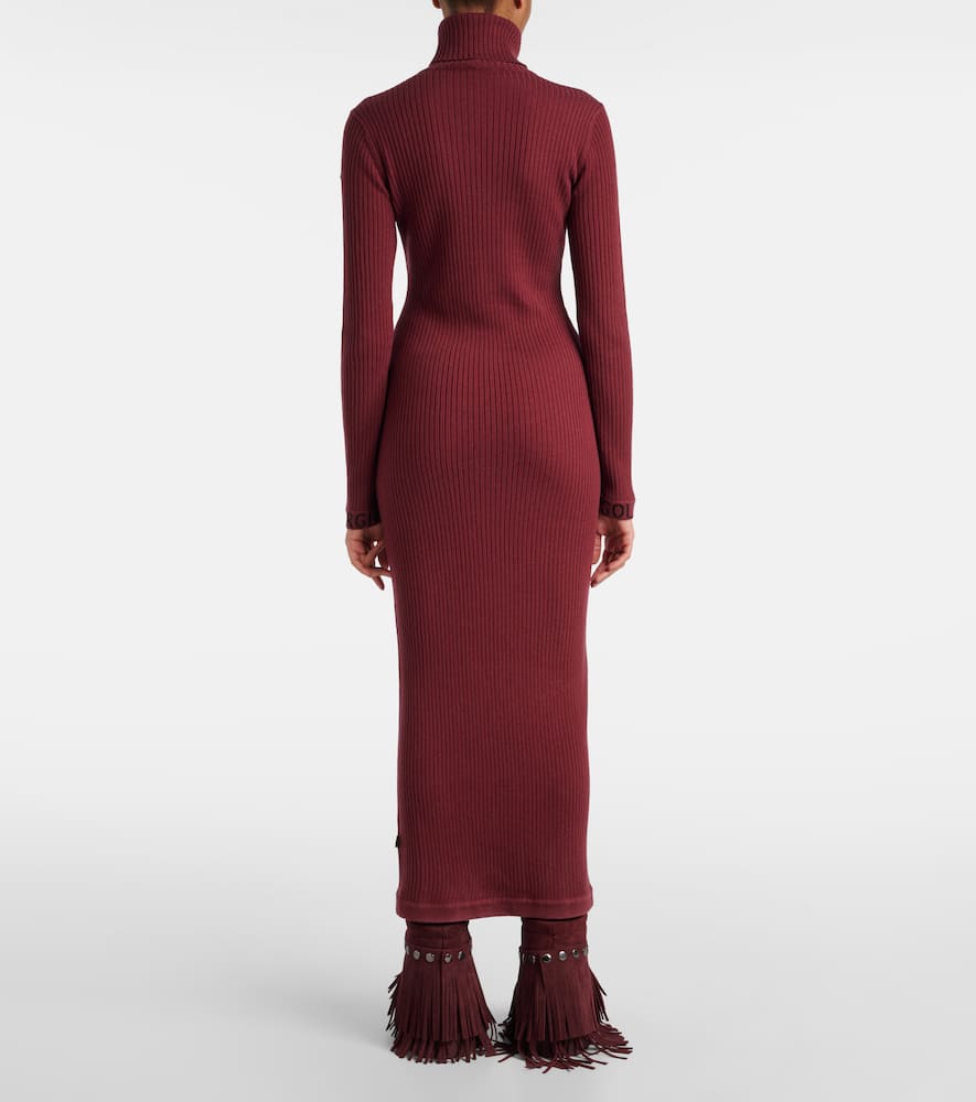 Goldbergh Mireille Ribbed-knit Turtleneck Midi Dress In Orange