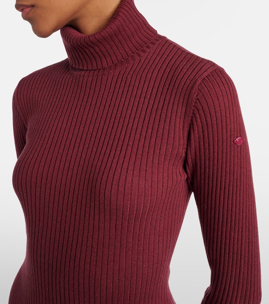 Goldbergh Mireille Ribbed-knit Turtleneck Midi Dress In Orange