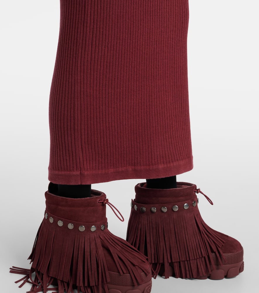 Goldbergh Mireille Ribbed-knit Turtleneck Midi Dress In Orange