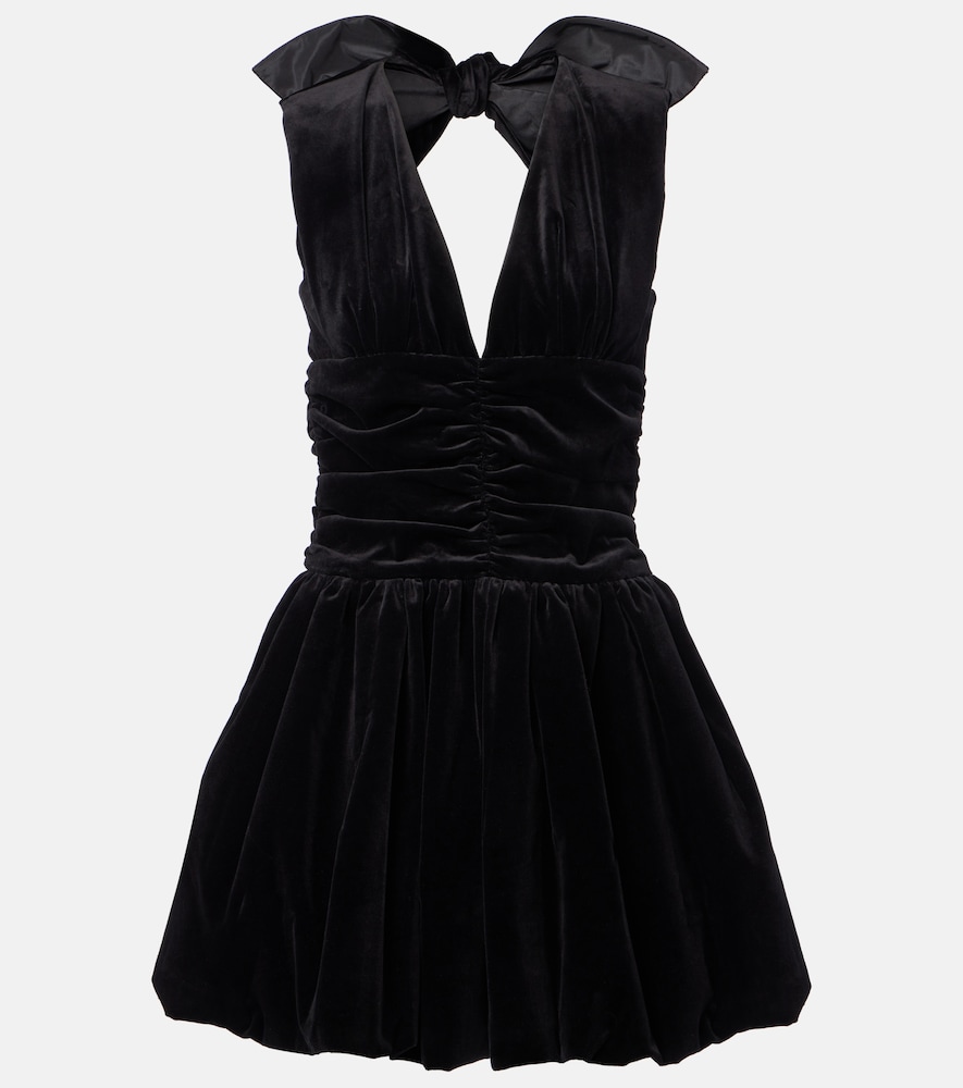 Patou Cotton Velvet Balloon Minidress