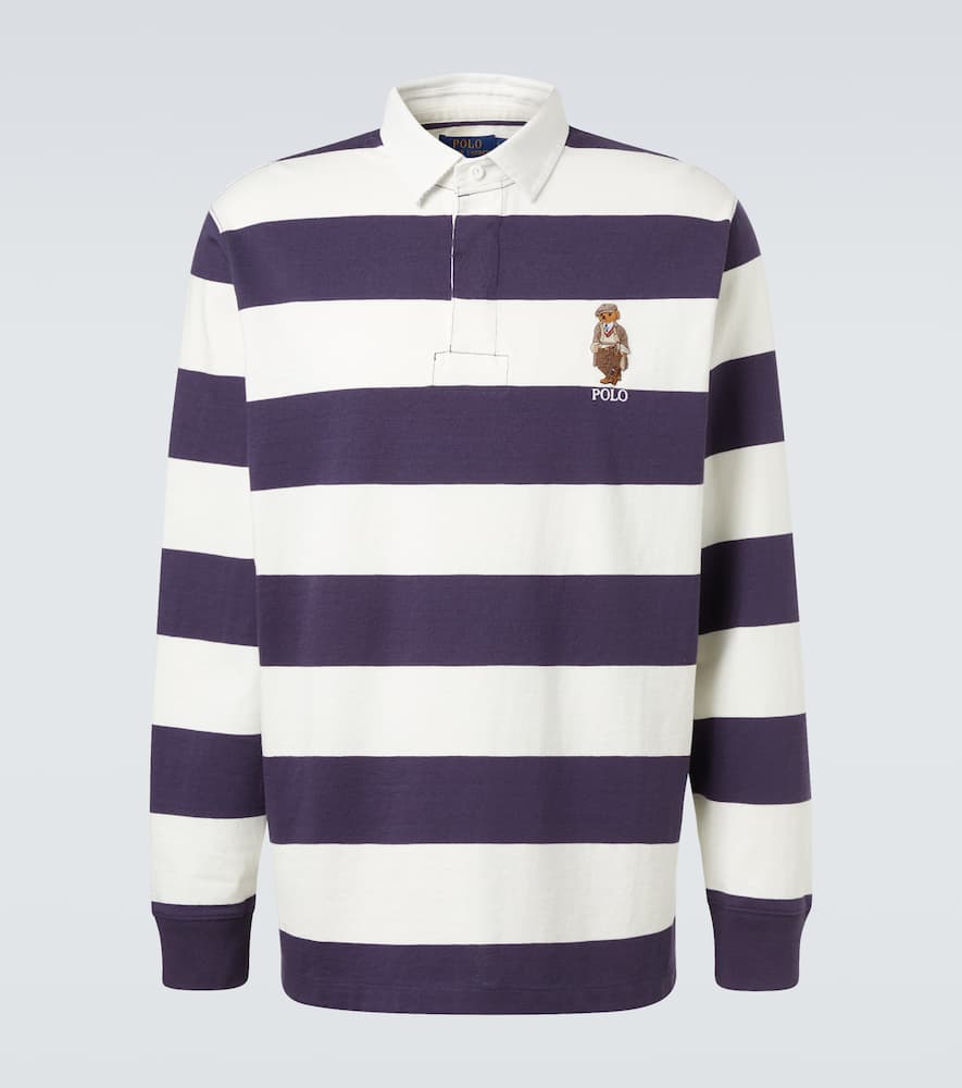 Polo Bear striped cotton polo shirt