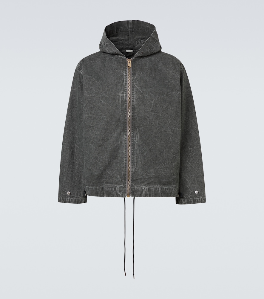 A. Presse Vintage hooded distressed denim jacket
