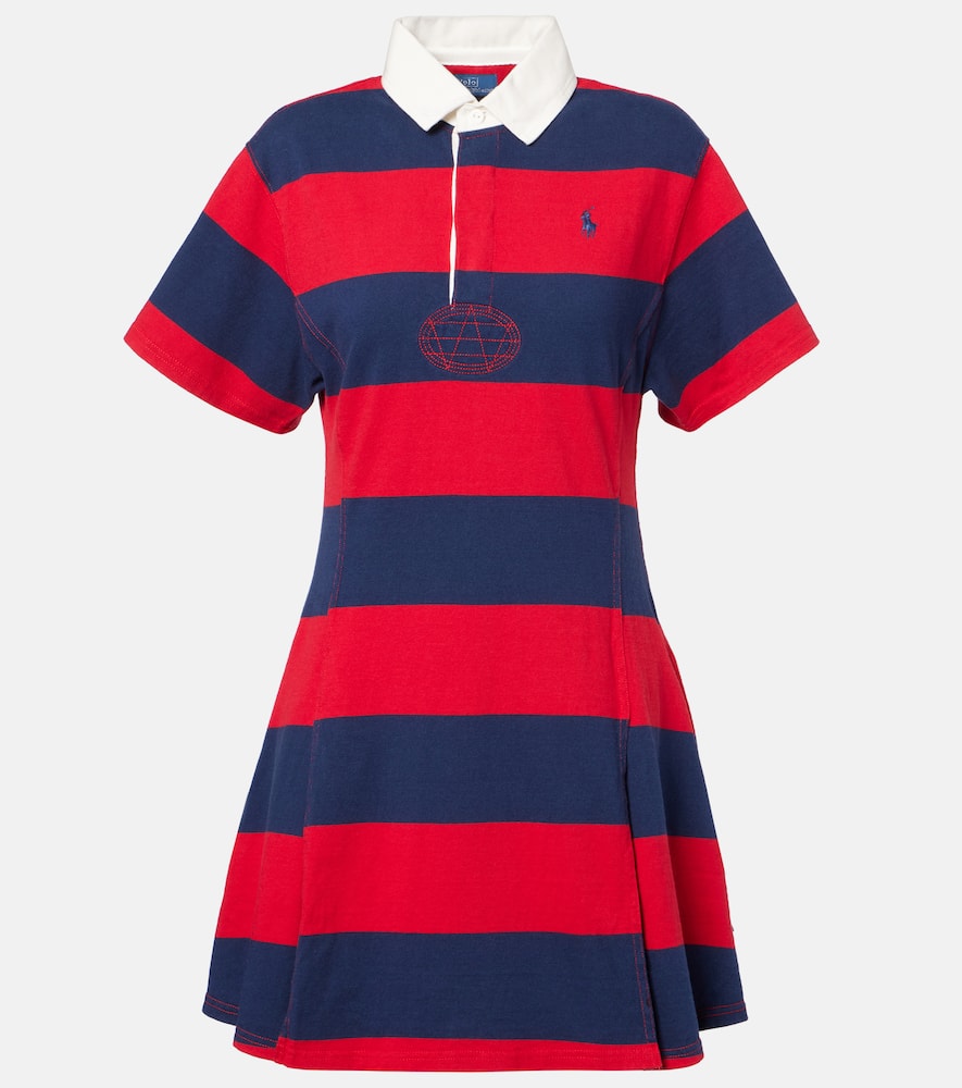 Polo Ralph Lauren Short Sleeve Stripe Cotton Rugby Dress In Multi
