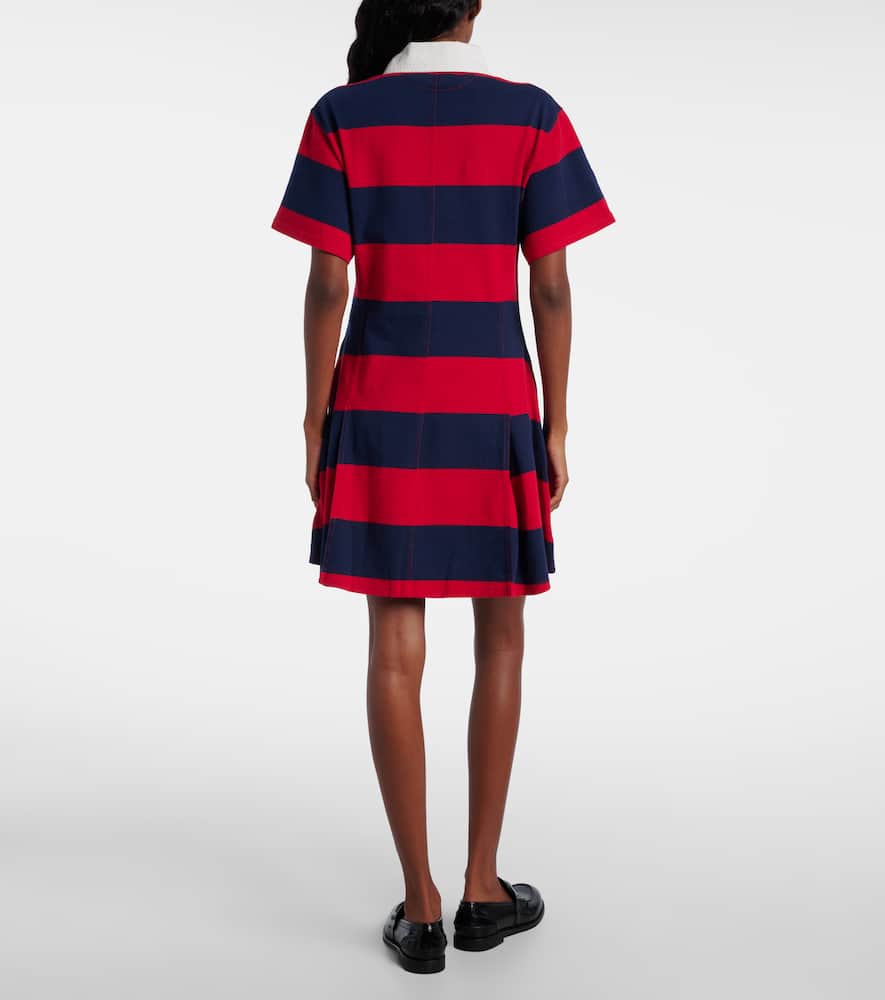 Polo Ralph Lauren Short Sleeve Stripe Cotton Rugby Dress In Multi
