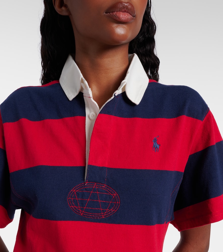 Polo Ralph Lauren Short Sleeve Stripe Cotton Rugby Dress In Multi