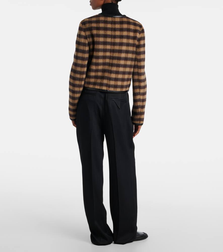 Proenza Schouler Helene Leather-trimmed Checked Brushed Woven Jacket In Multi