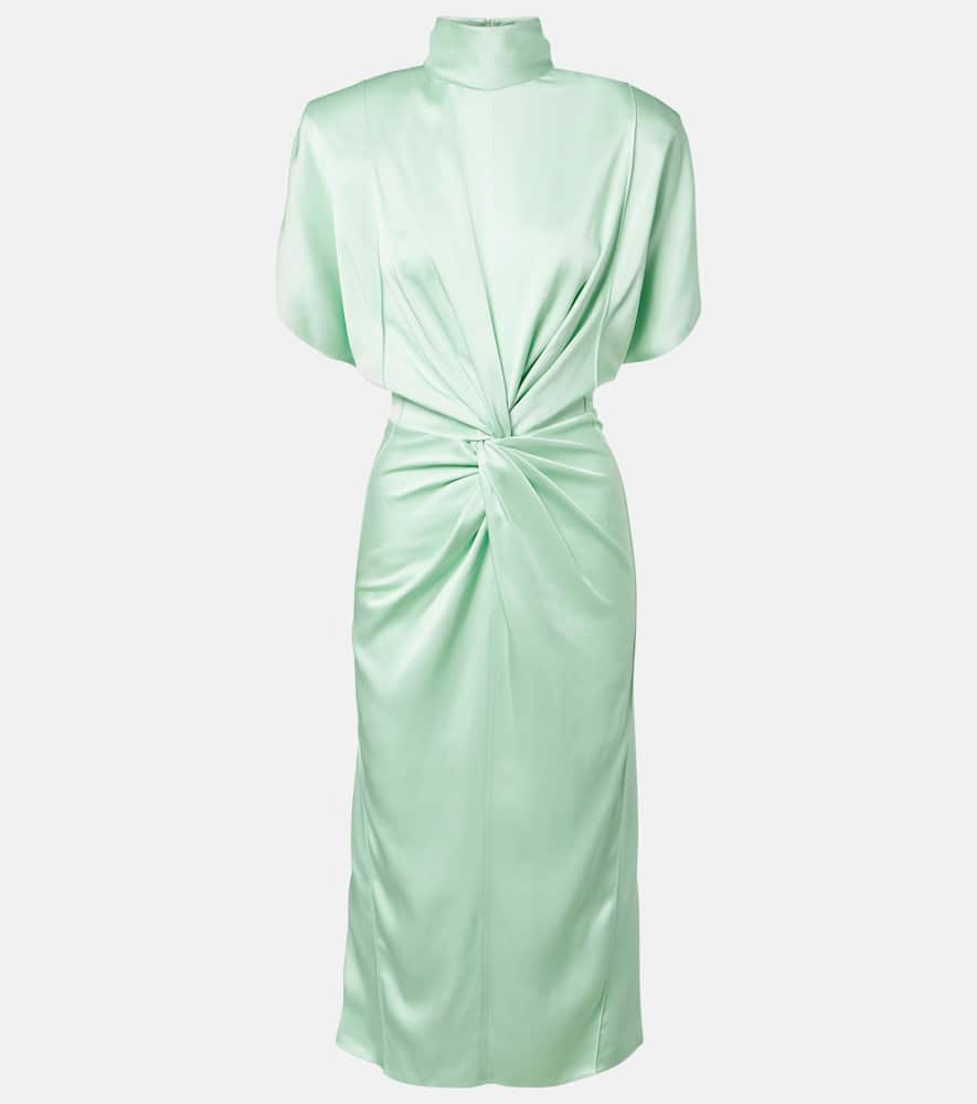 Stella Mccartney Satin Midi Dress In Green