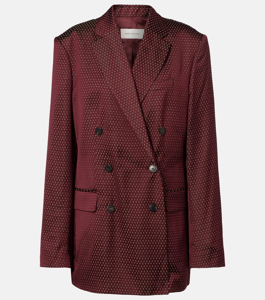 Dries Van Noten Double-breasted Polka Dot Blazer Jackets Bordeaux In Burgundy