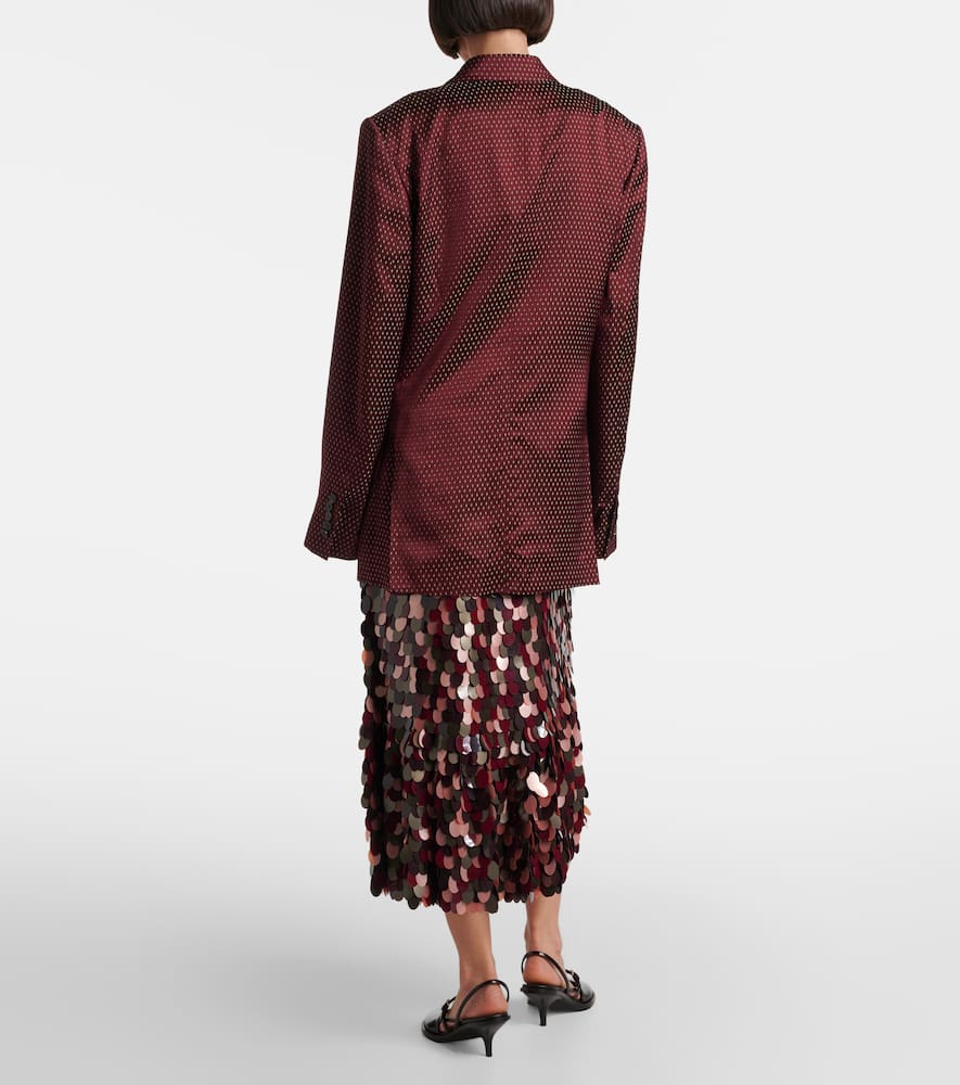 Dries Van Noten Double-breasted Polka Dot Blazer Jackets Bordeaux In Burgundy