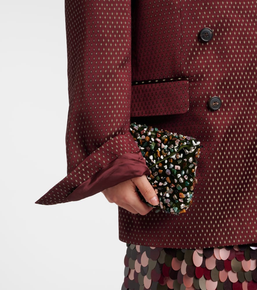 Dries Van Noten Double-breasted Polka Dot Blazer Jackets Bordeaux In Burgundy