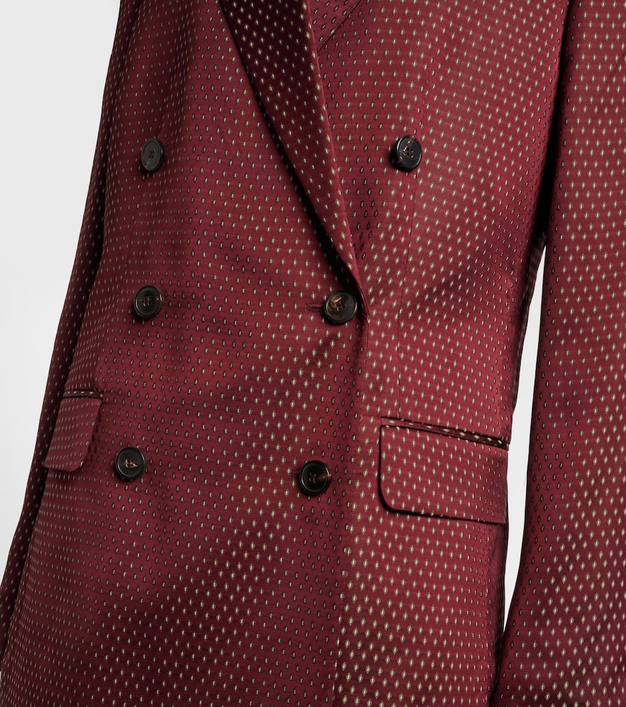 Dries Van Noten Double-breasted Polka Dot Blazer Jackets Bordeaux In Burgundy
