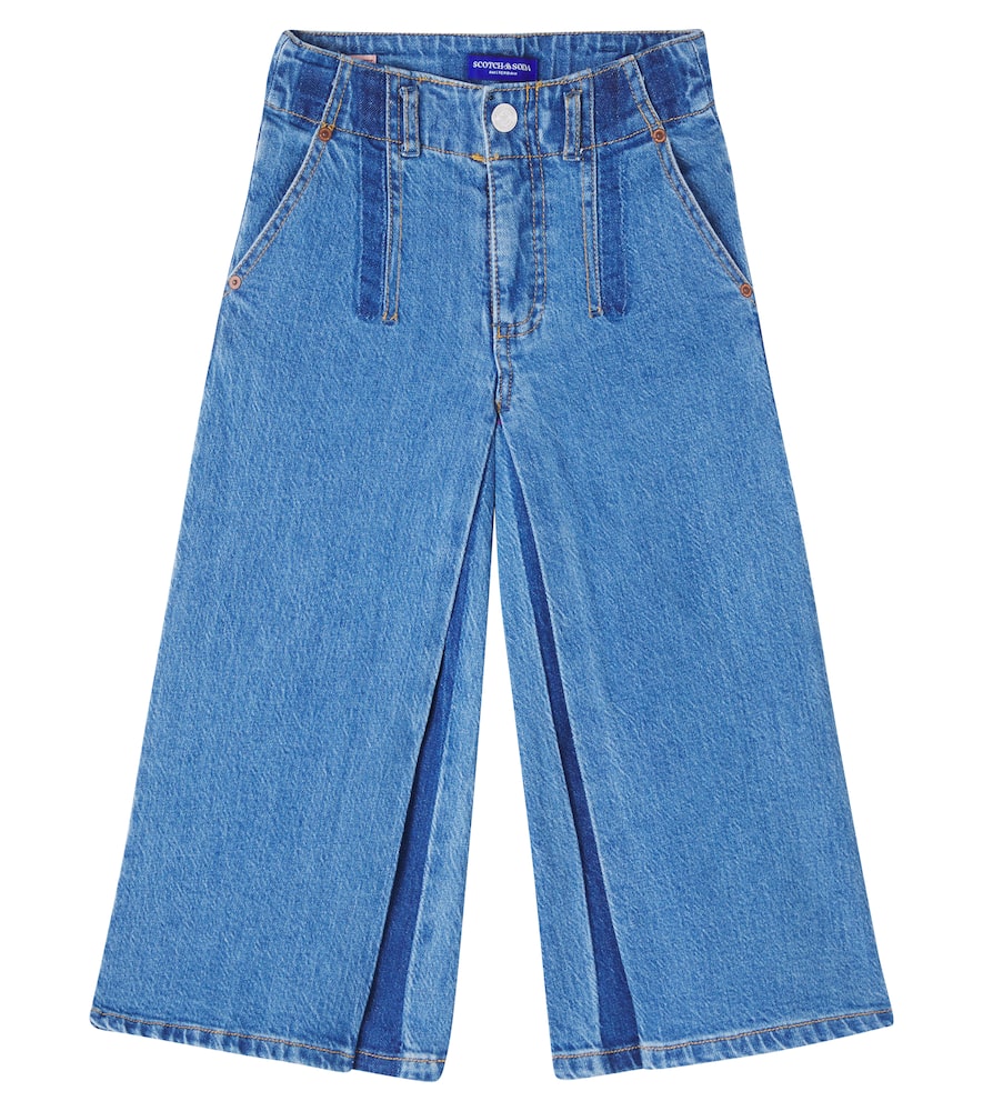 Scotch & Soda Girls' The Wave Customized Wide Jeans In Navy - Little Kid, Big Kid In Blue