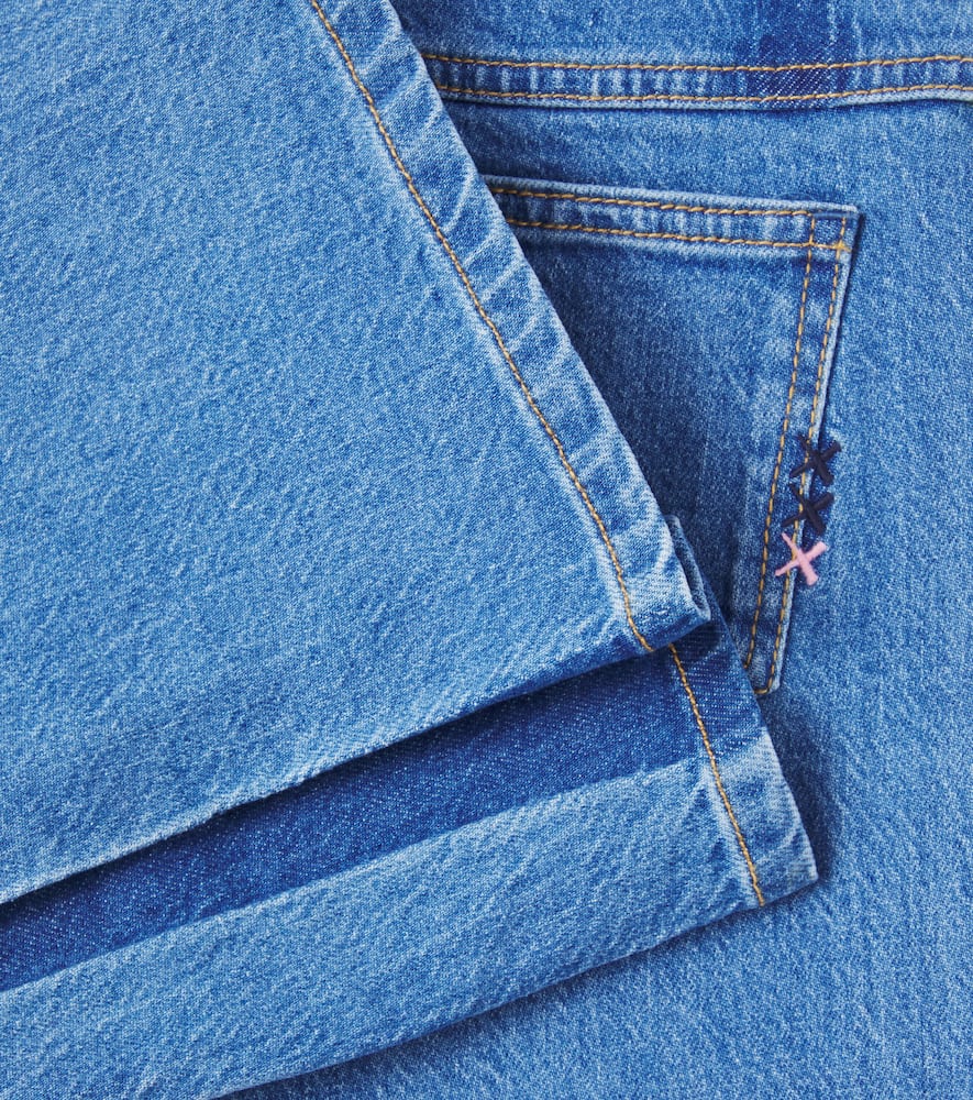 Scotch & Soda Girls' The Wave Customized Wide Jeans In Navy - Little Kid, Big Kid In Blue