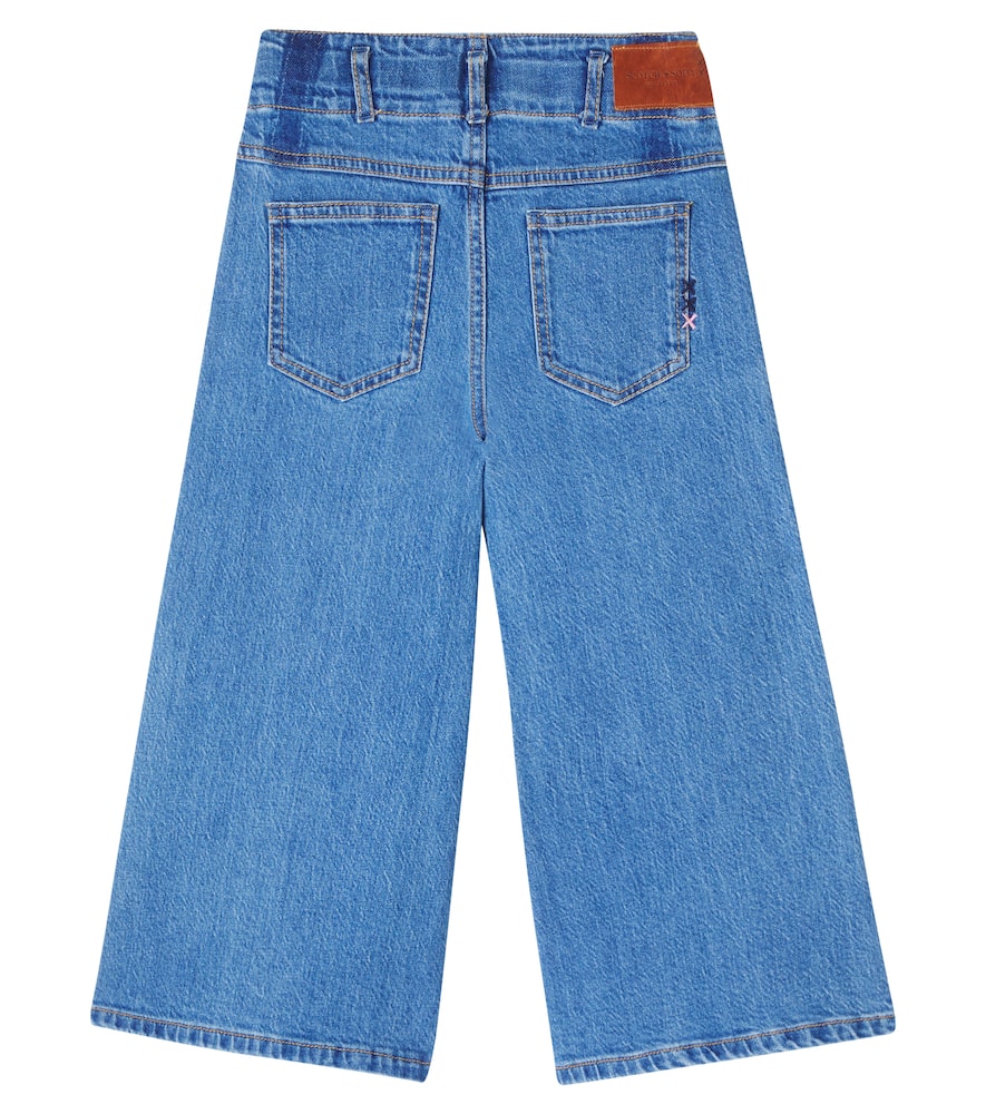 Scotch & Soda Girls' The Wave Customized Wide Jeans In Navy - Little Kid, Big Kid In Blue