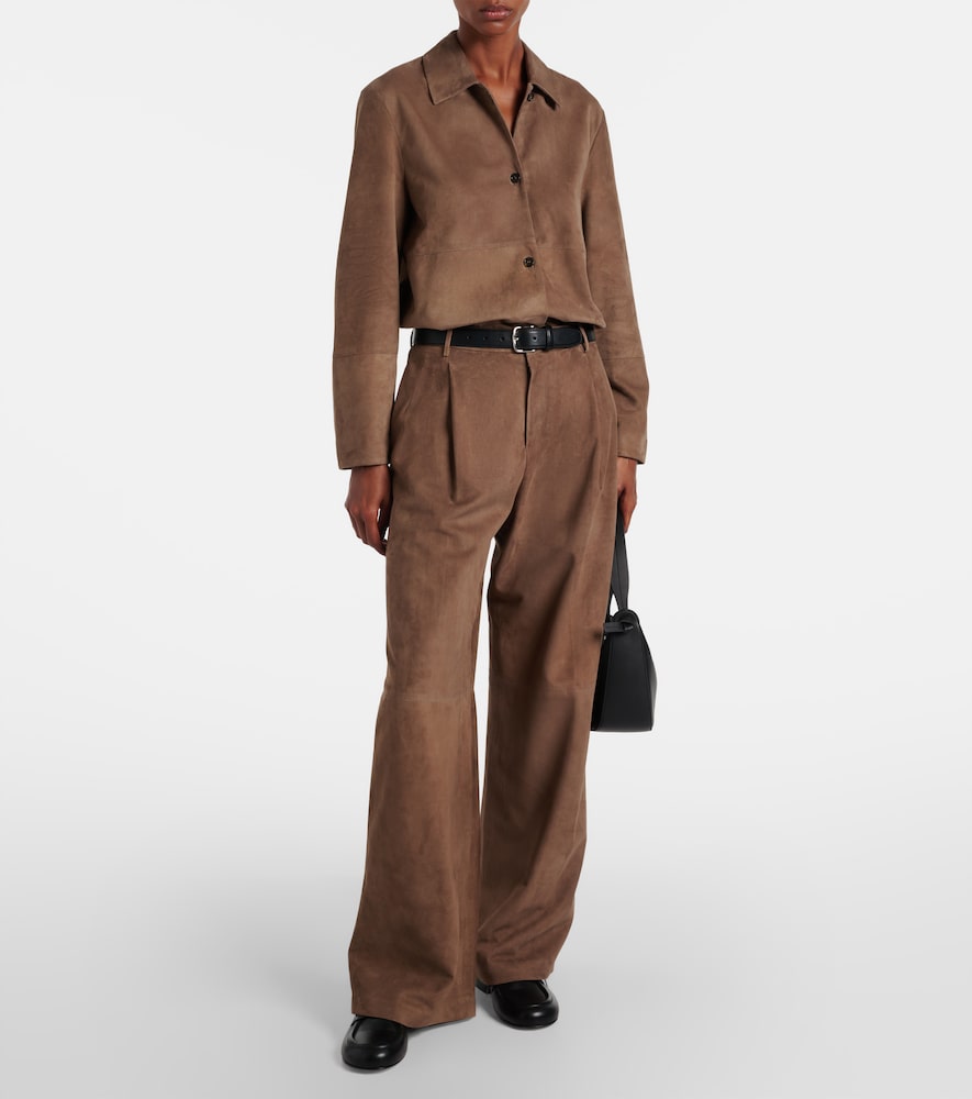 'S Max Mara Brando high-rise suede wide-leg pants