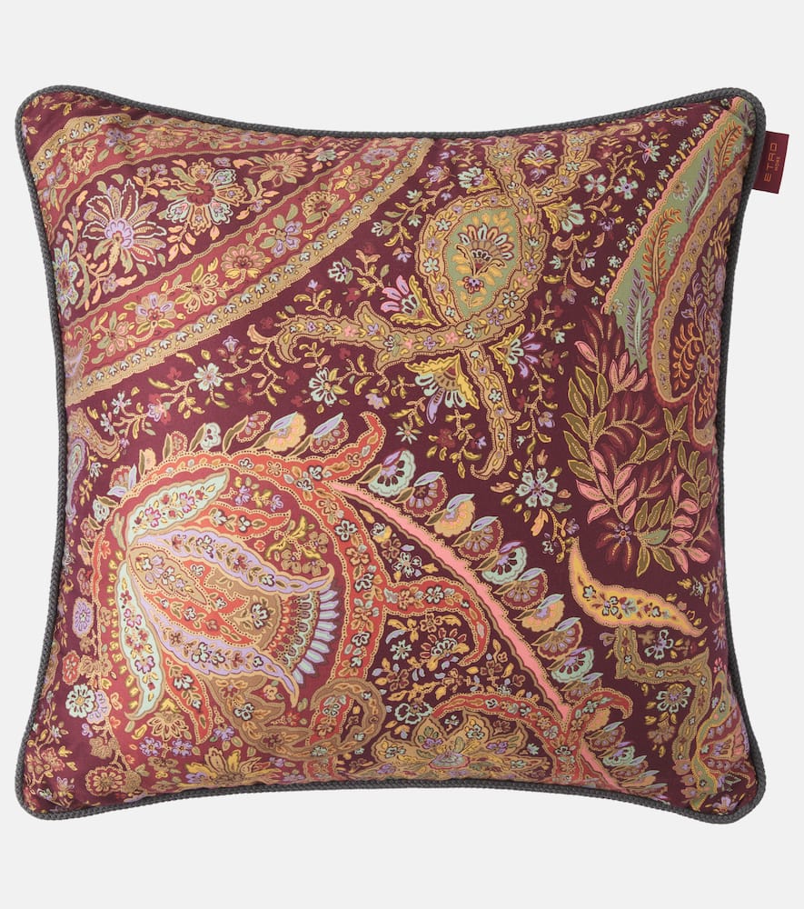 Etro Pegaso Floral Cotton Cushion In Multi