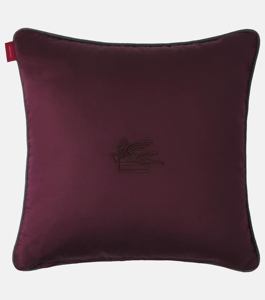 Etro Pegaso Floral Cotton Cushion In Multi