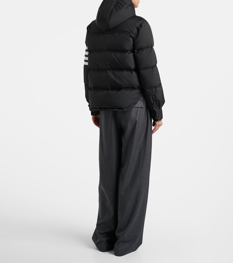 4-Bar Hooded Quilted Down Jacket