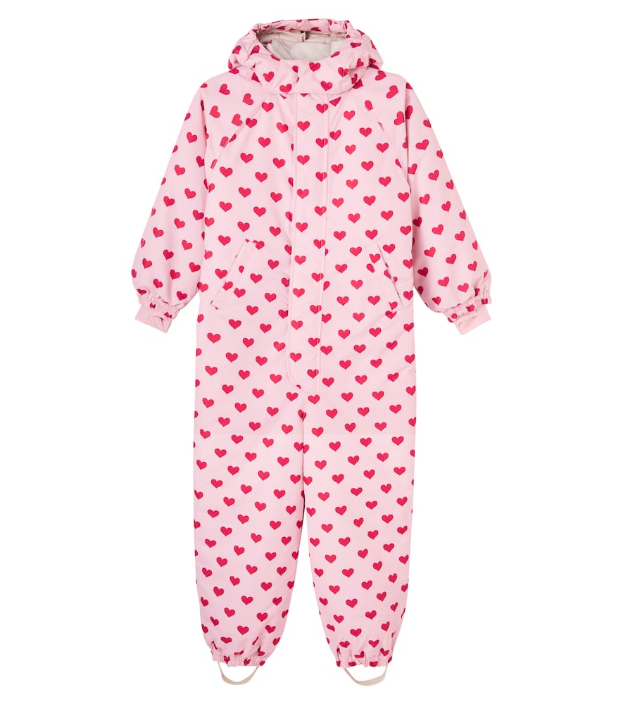Konges Sløjd Nohr Hooded Printed Snowsuit In Pink
