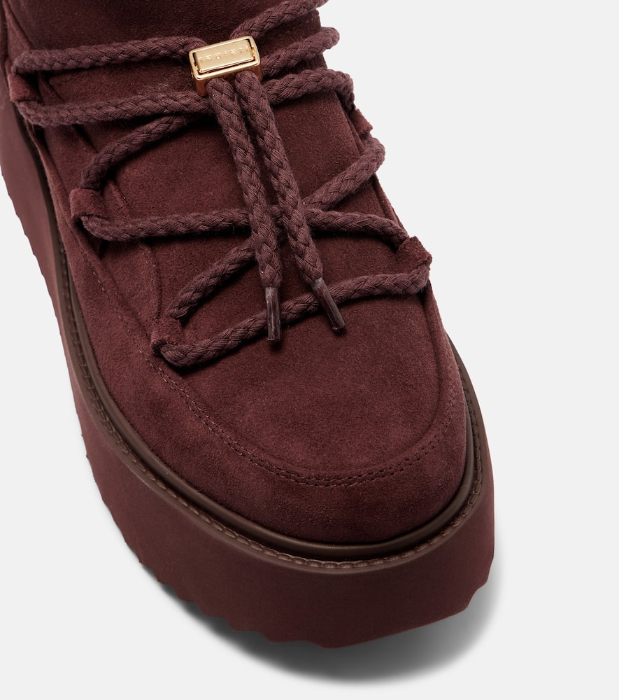 Inuikii Classic Low Suede Platform Snow Boots In Burgundy