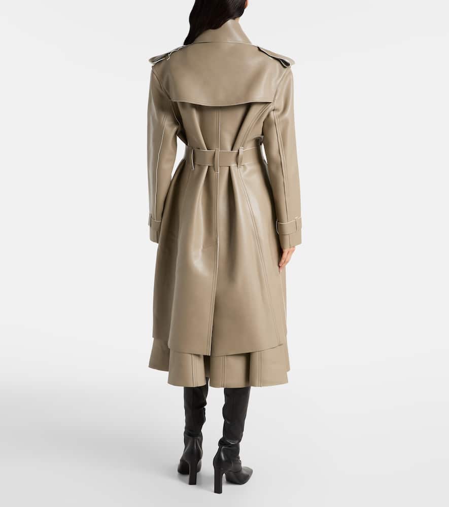 Norma Kamali Coated Trench Coat In Brown